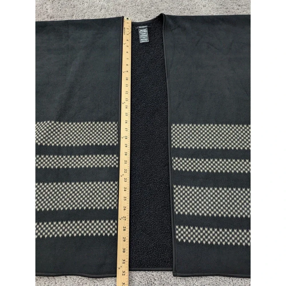 Ike Behar Cardigan Womens One Size Open Front Sweater Boho Hippie Black - Picture 5 of 6